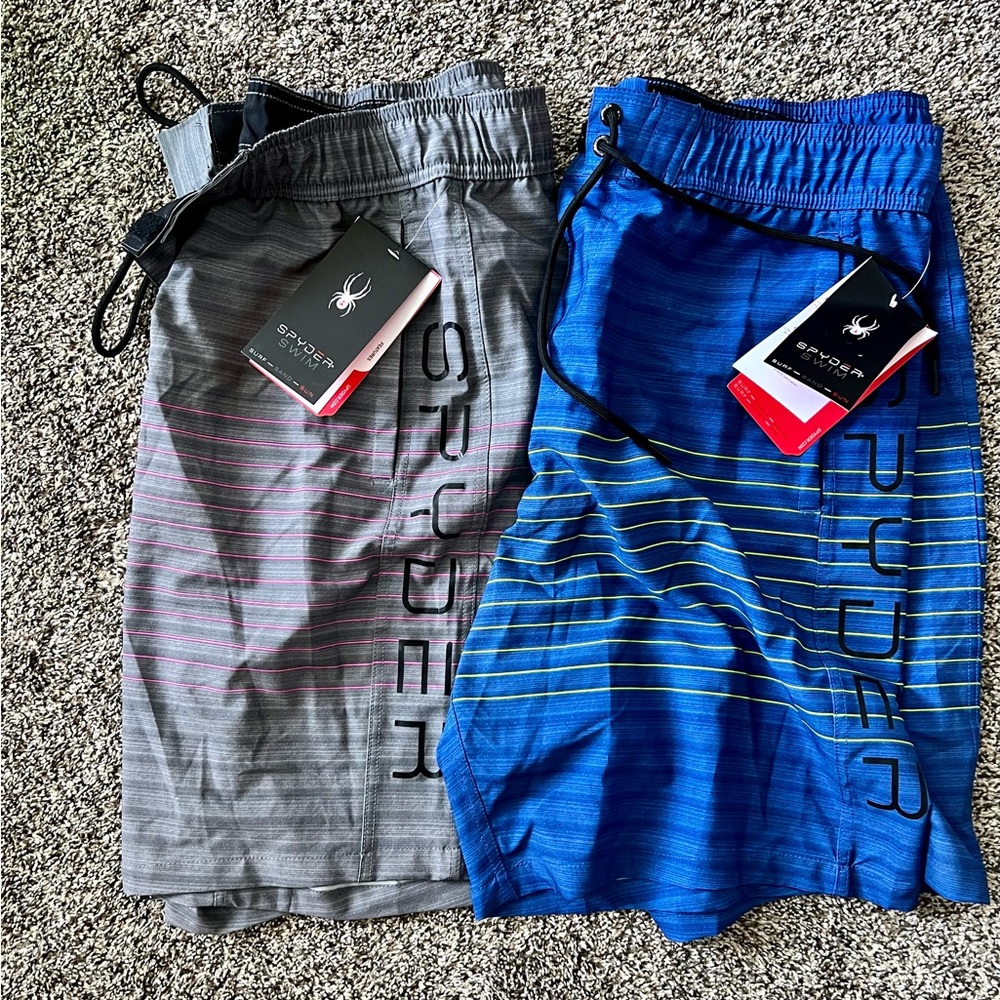 NWT 2 pairs of Spyder swim trunks